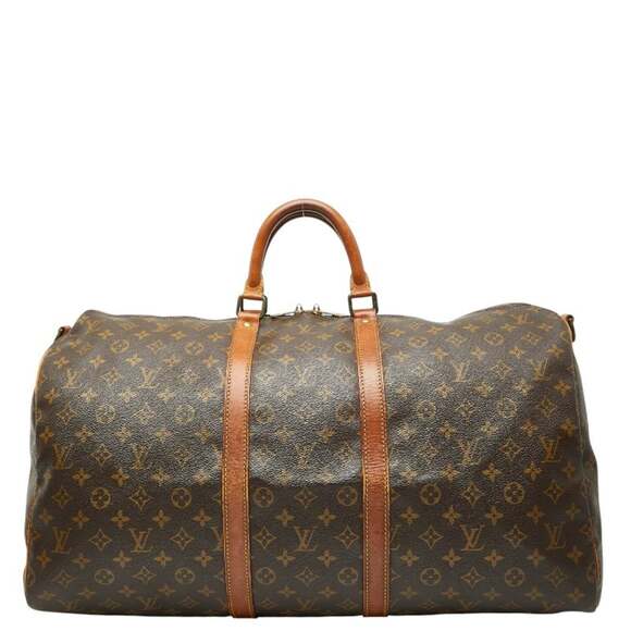 LOUIS VUITTON Brown Monogram Leather Boston Bag